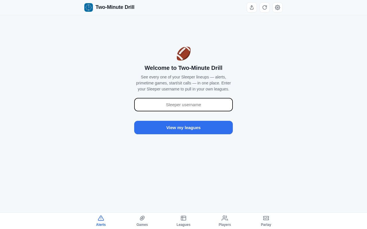Preview of All my Sleeper fantasy football lineups in one place