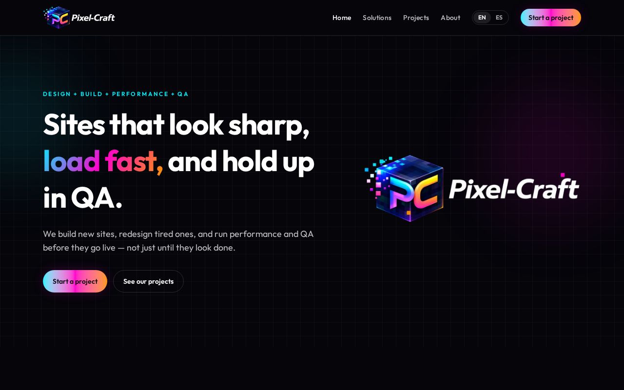 Preview of Pixel-Craft web projct