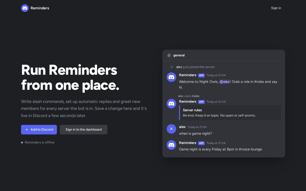Preview of Discord Bot