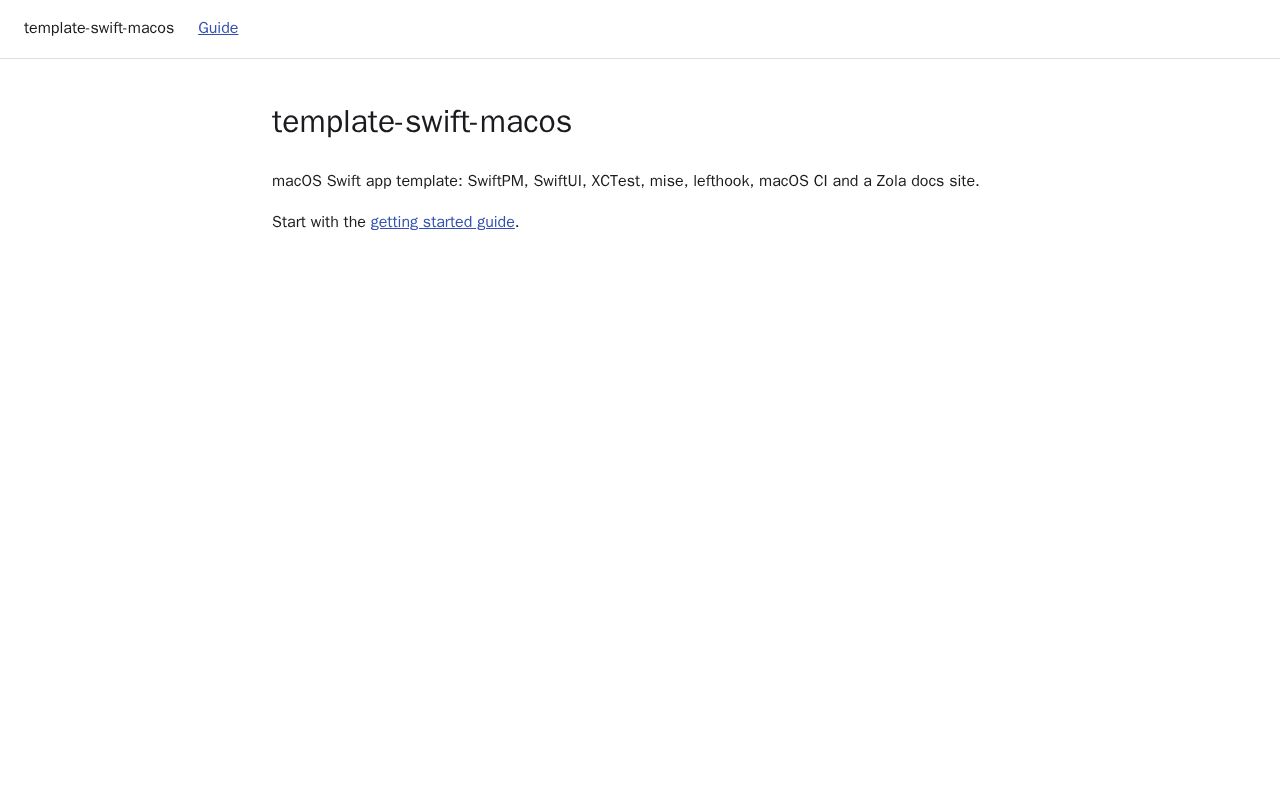 Preview of Template Swift Macos