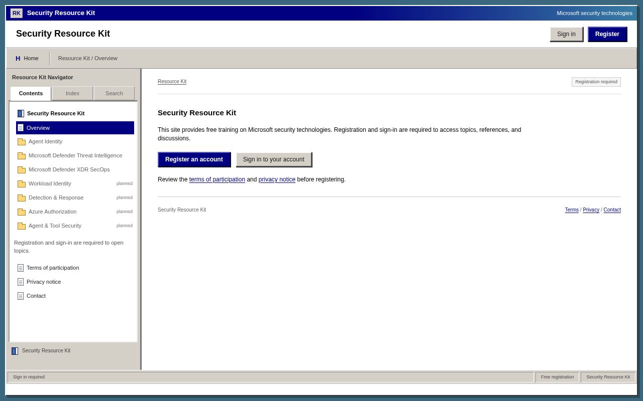 Preview of Security Resource Kit