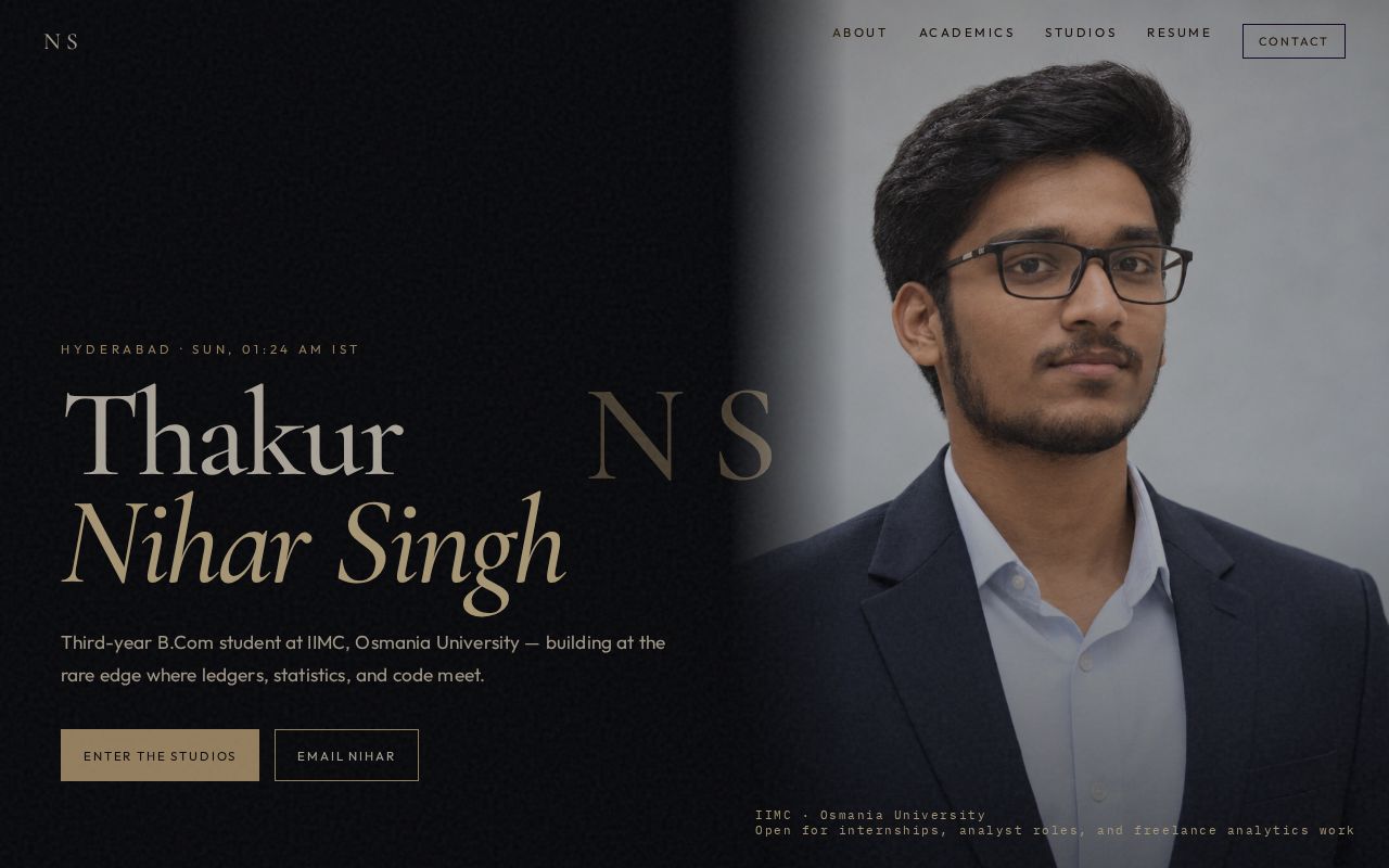 Preview of Personal site for Thakur Nihar Singh — niharprojects.com