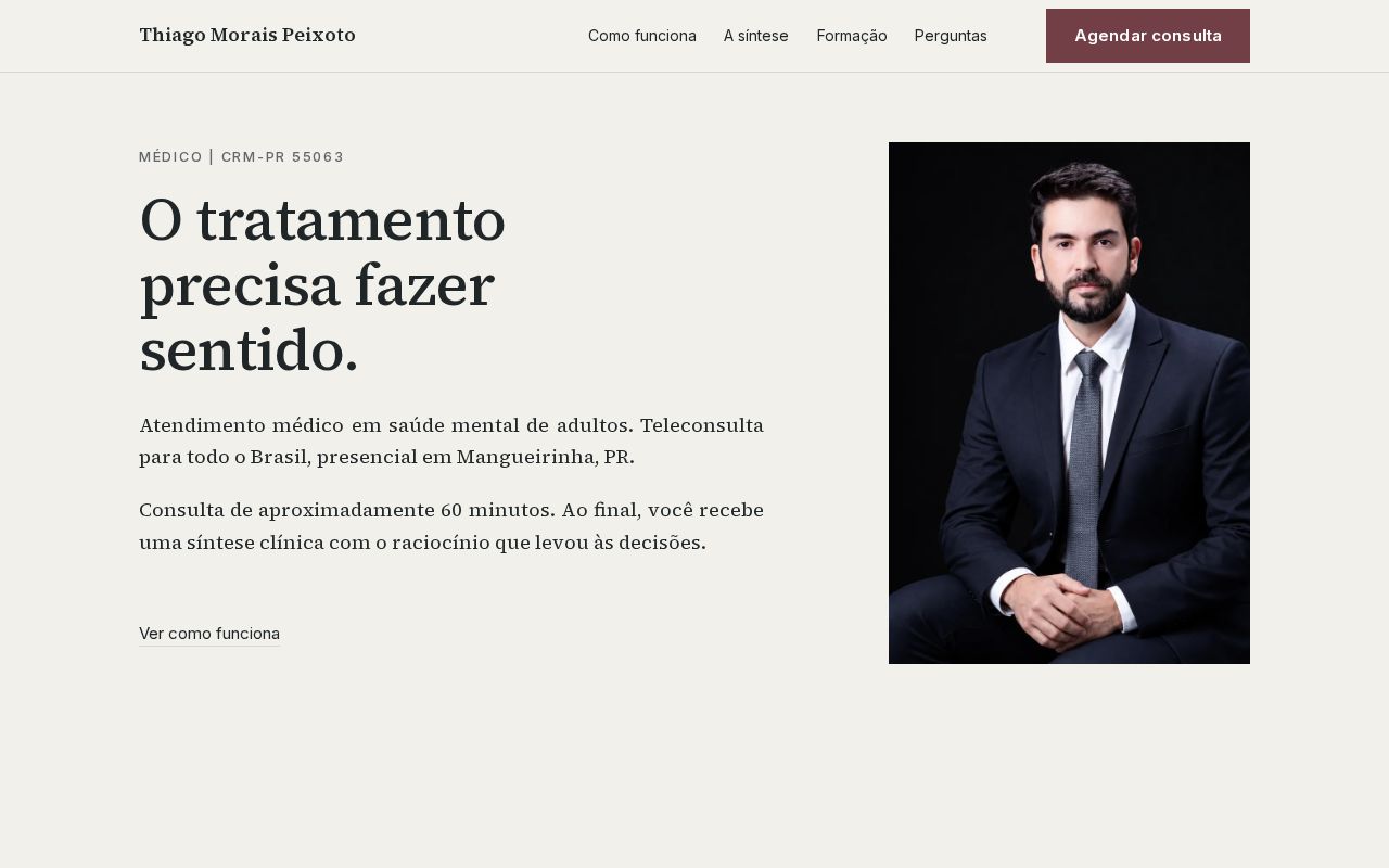 Preview of Landing page — Thiago Morais Peixoto, médico (CRM-PR 55063)