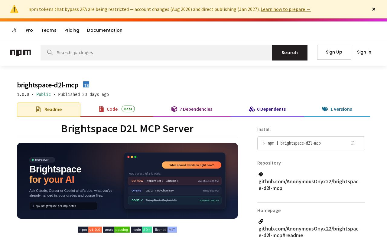 Preview of Brightspace D2l Mcp
