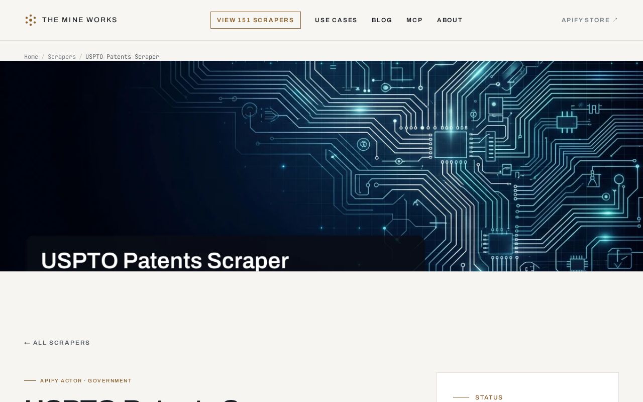 Preview of Uspto Patents Scraper