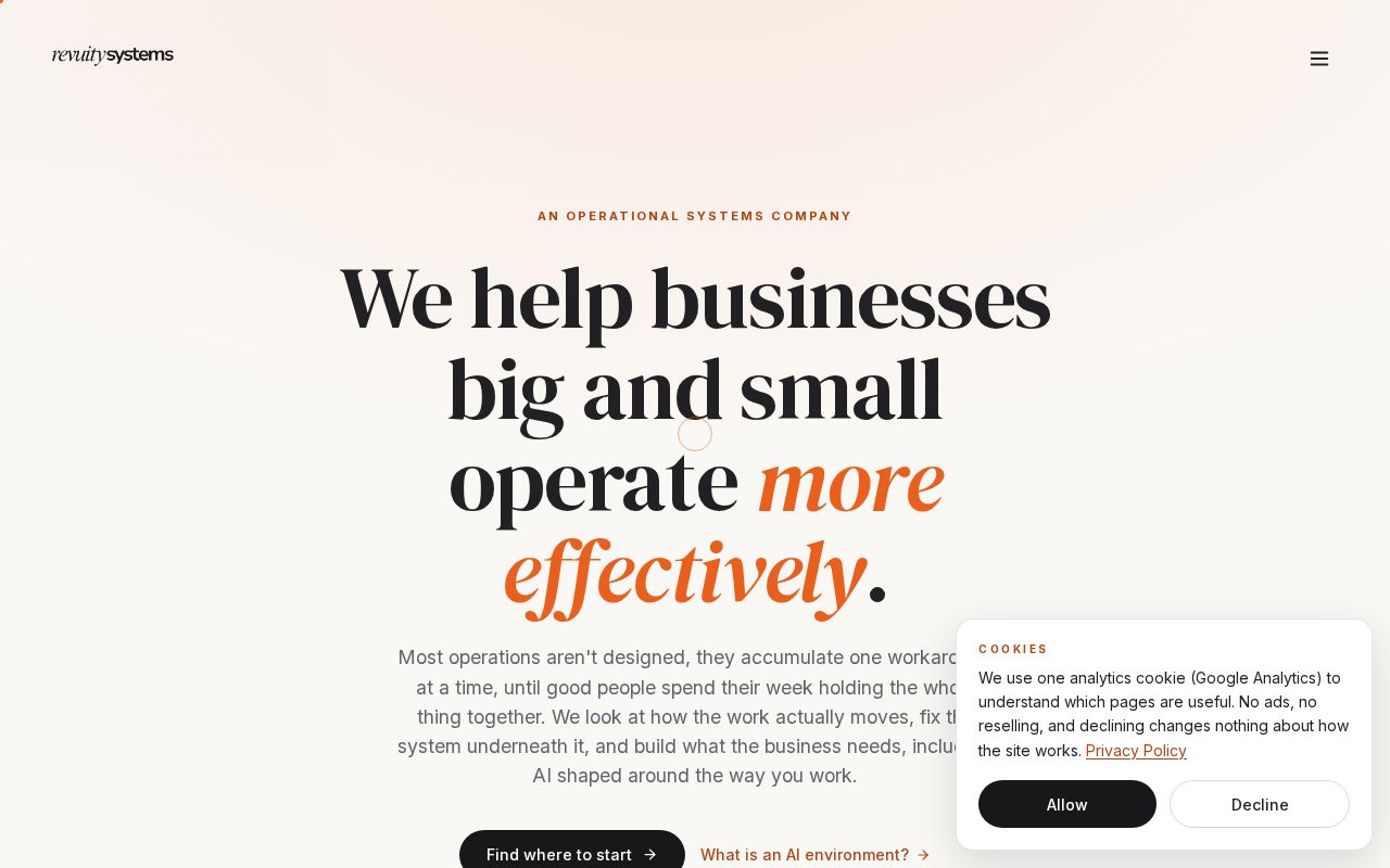 Preview of Revuity Small Business Operator