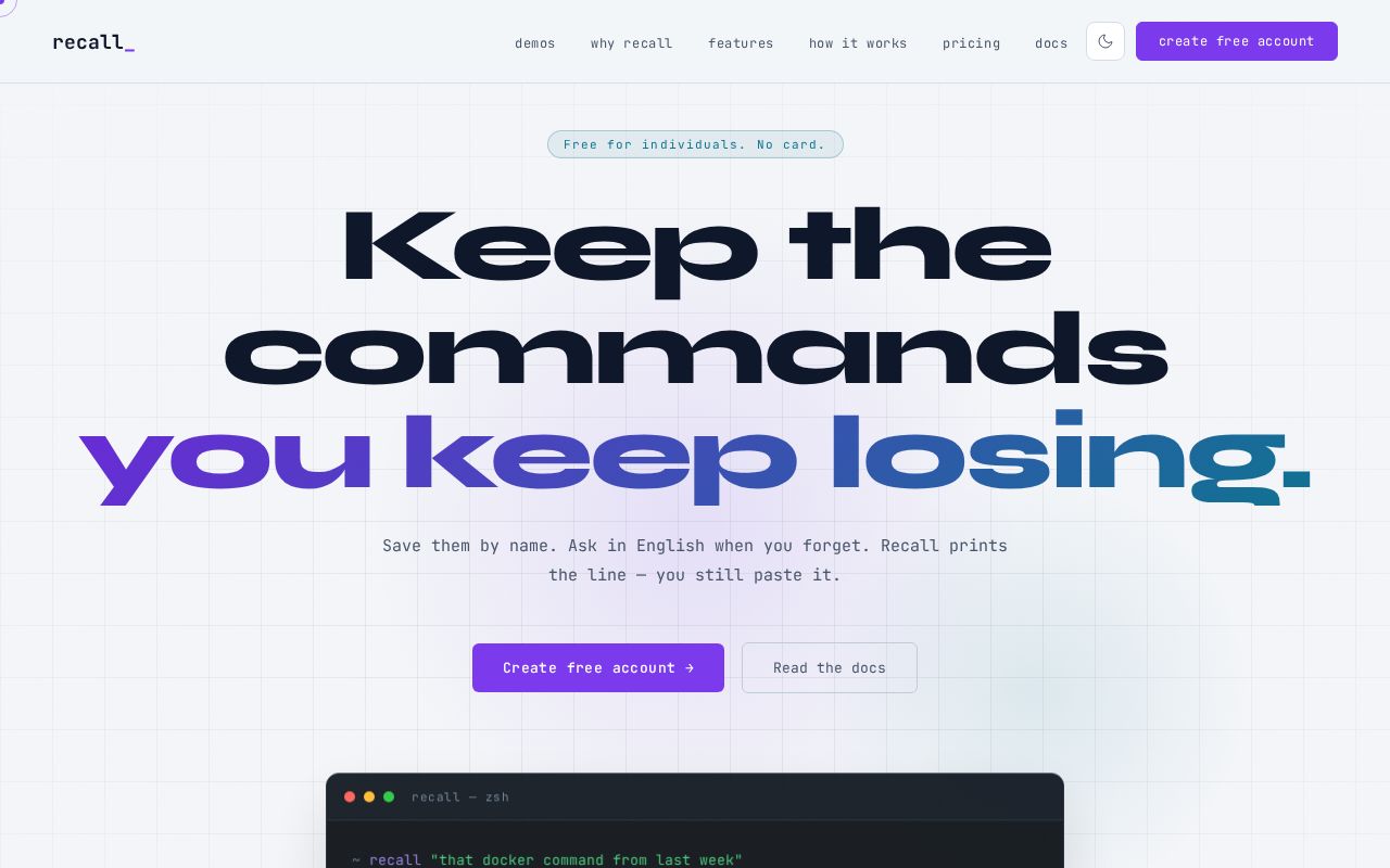 Preview of Recall Cli