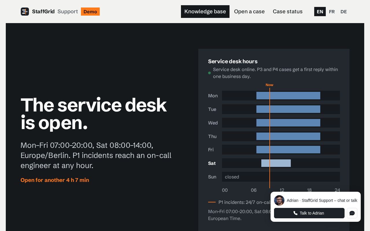 Preview of StaffGrid Support DEMO