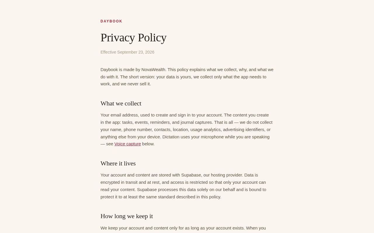 Preview of Daybook