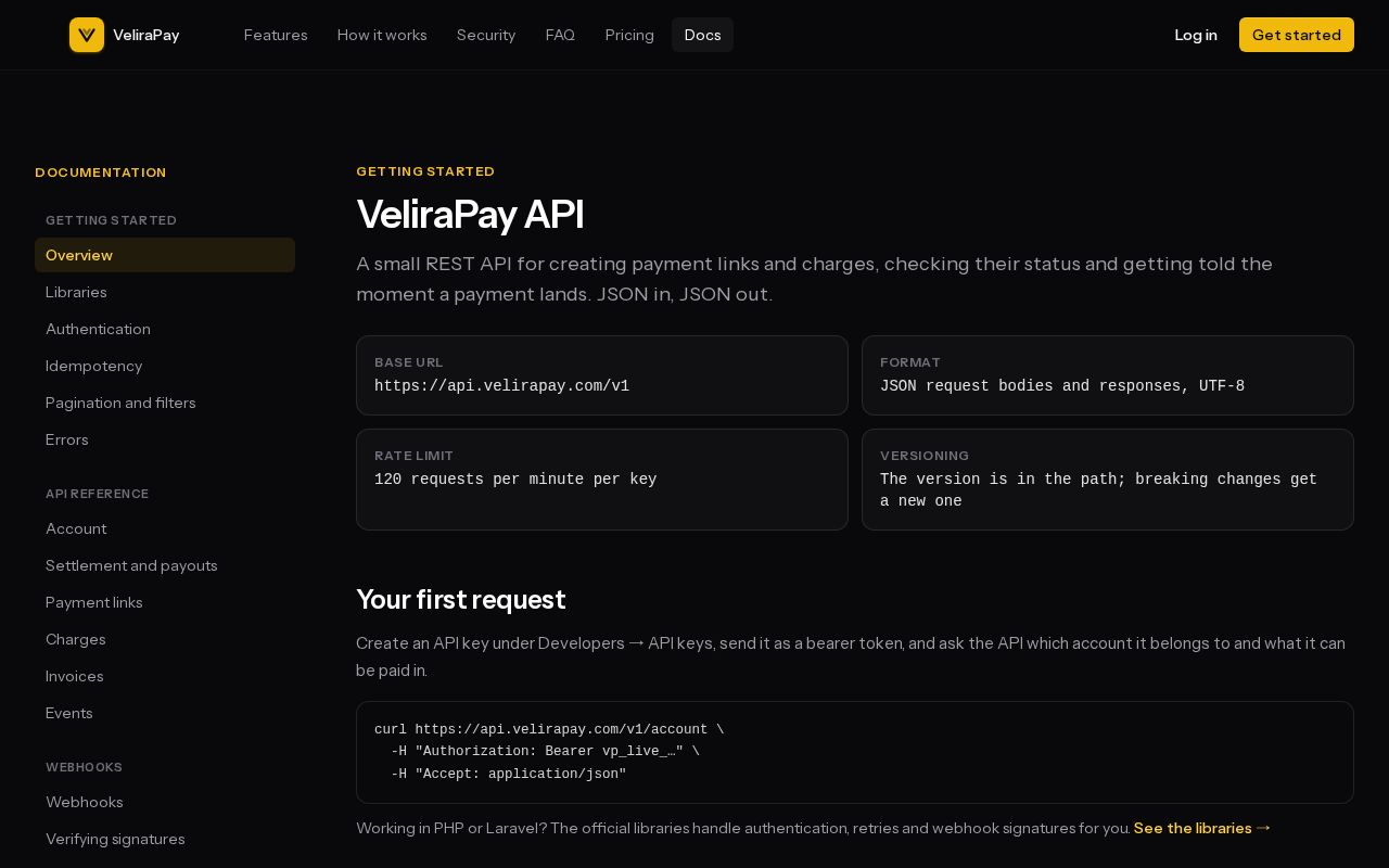 Preview of Velirapay Laravel