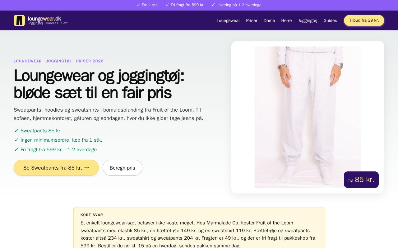 Preview of loungewear.dk (bygget fra skoenheden/satellitter, ret ikke her)