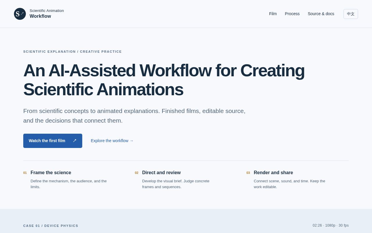 Preview of Scientific Animation Workflow