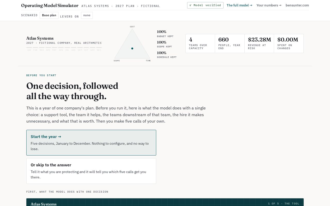 Preview of Operating Model Simulator