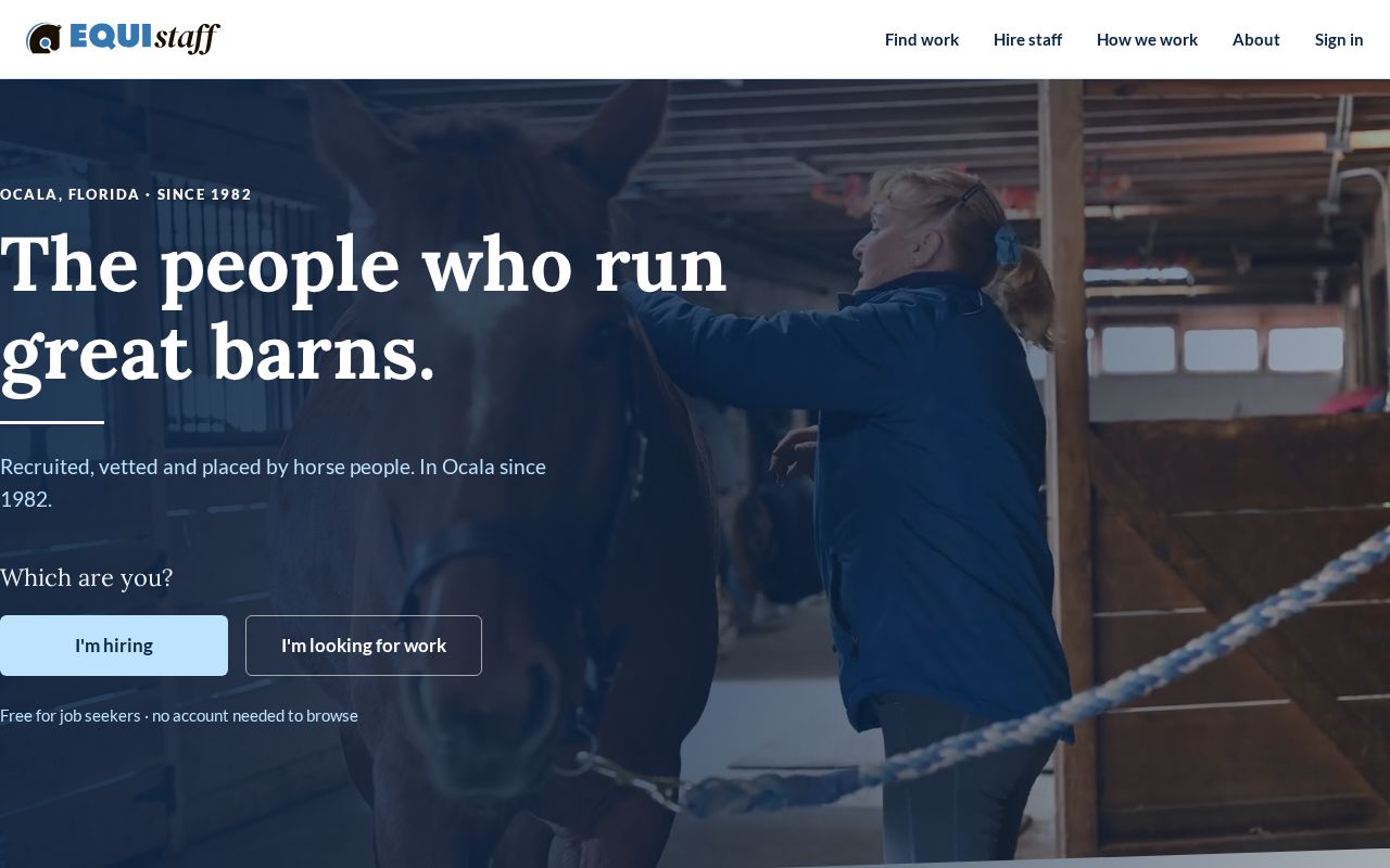 Preview of Equistaff Website