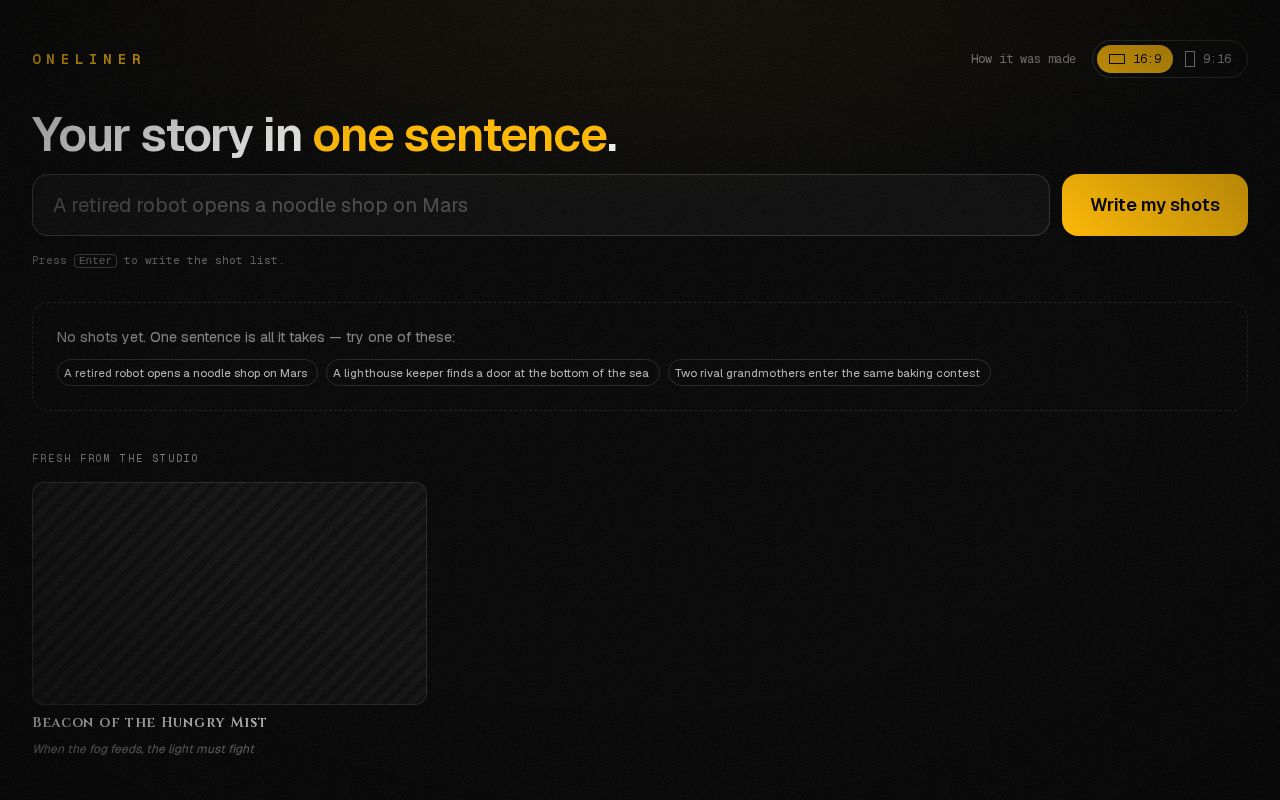 Preview of Oneliner