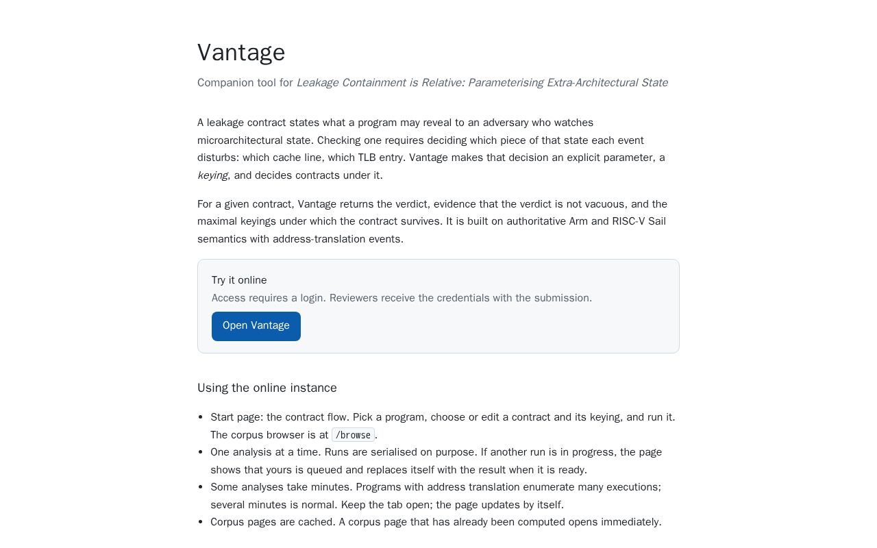 Preview of Vantage