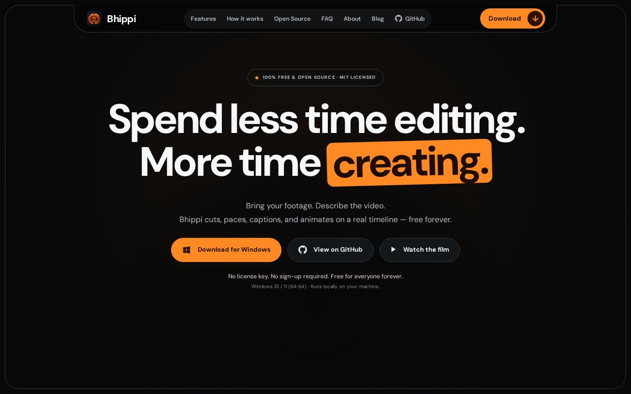 Preview of Bhippi Video Editor