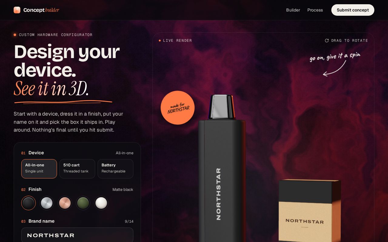 Preview of Vape Concept Builder