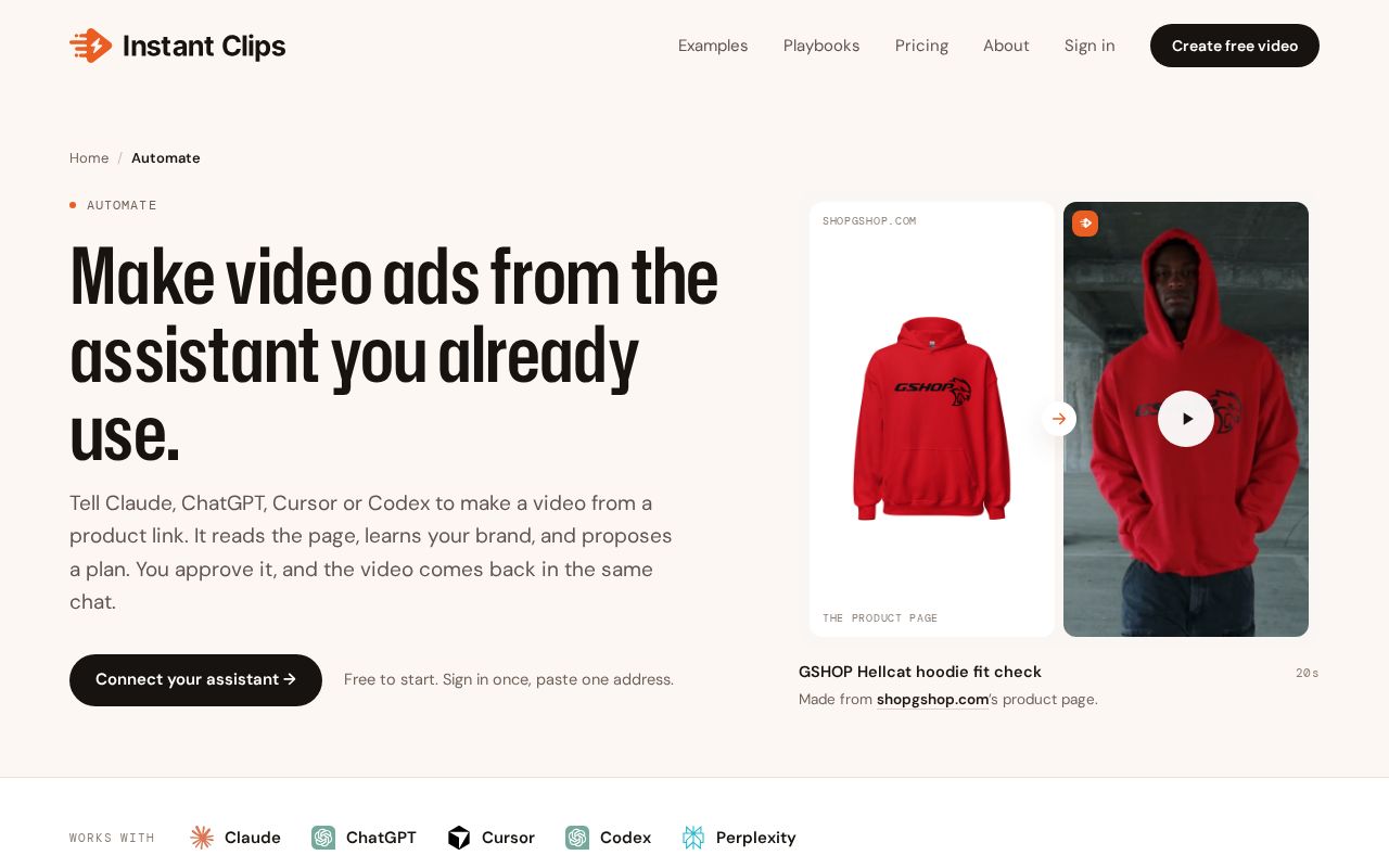 Preview of Instantclips Mcp