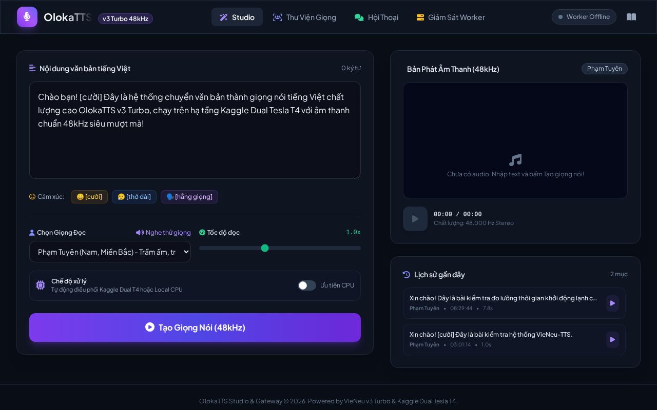 Preview of VieNeu TTS Gateway