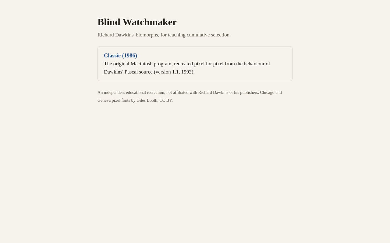 Preview of Blind Watchmaker