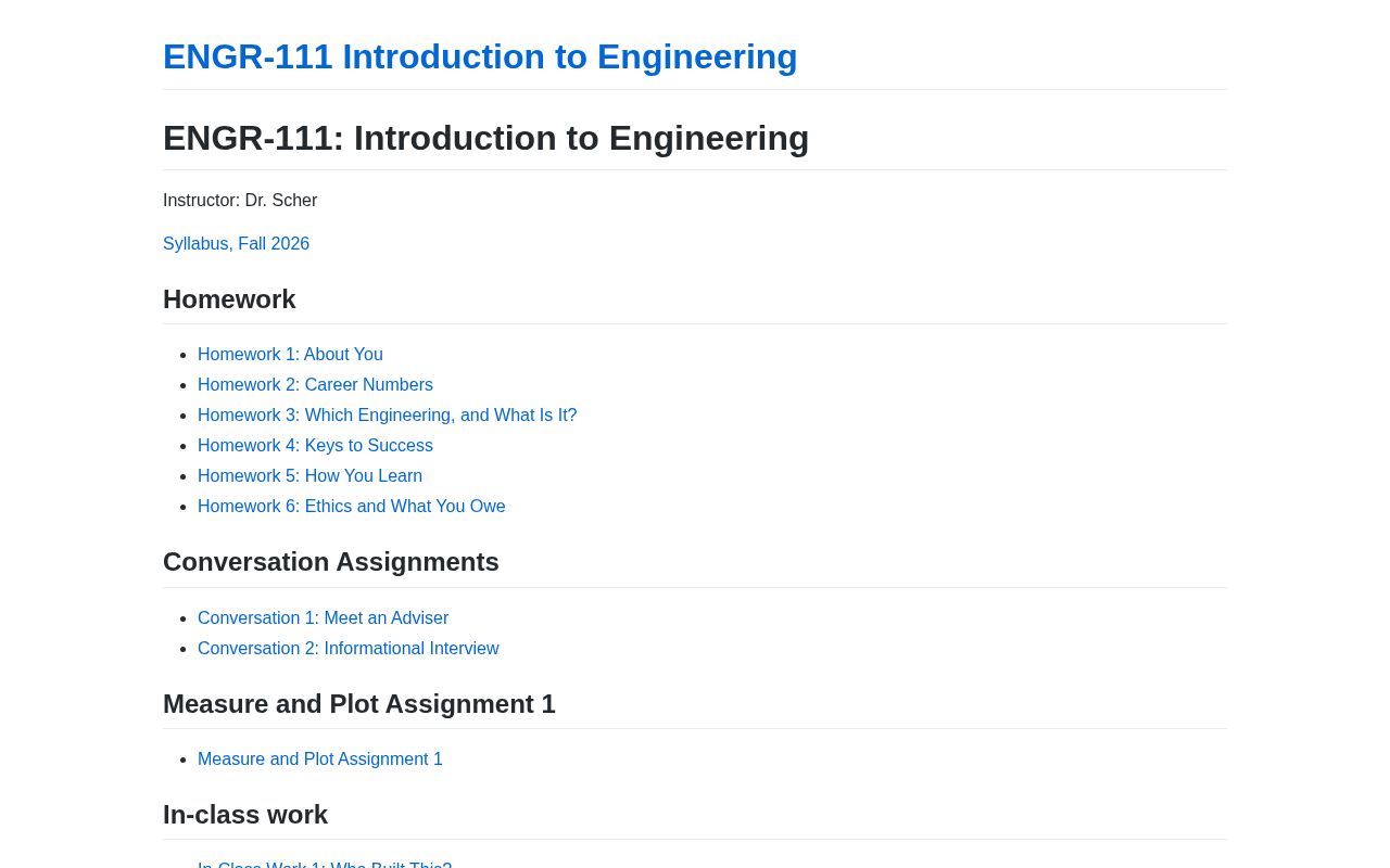 Preview of ENGR-111: Introduction to Engineering