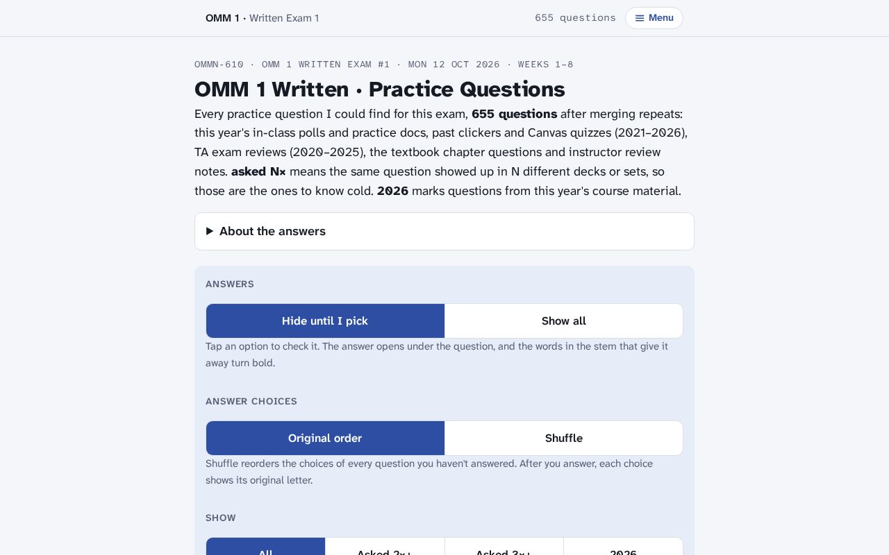 Preview of Omm 1 Written 1