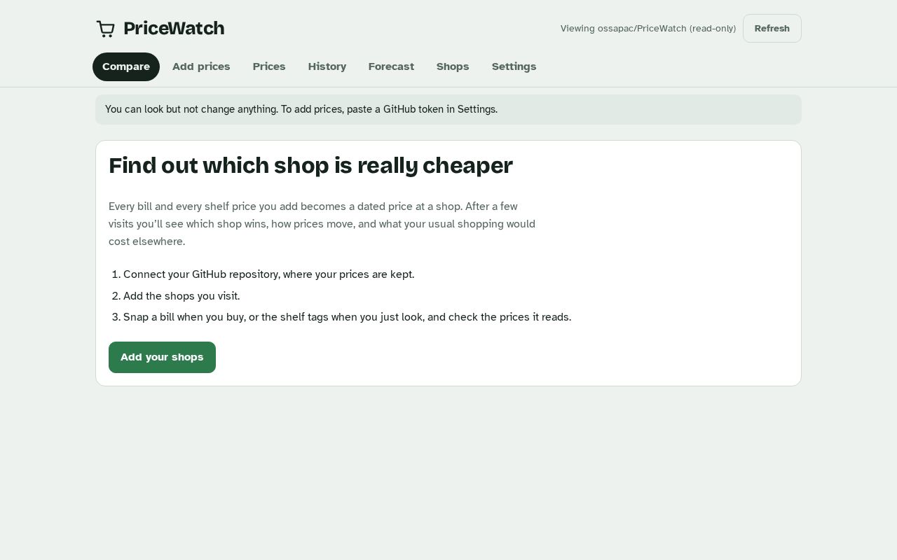 Preview of PriceWatch