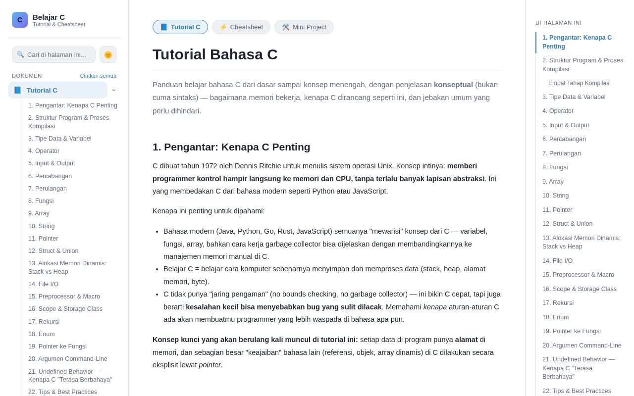 Preview of C Language Learning Hub