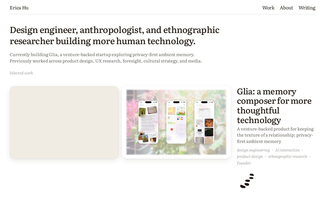 Preview of Personal portfolio for portfolio.erica-hu.com