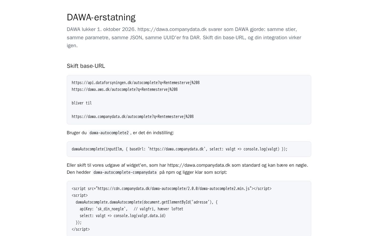 Preview of Dawa Autocomplete