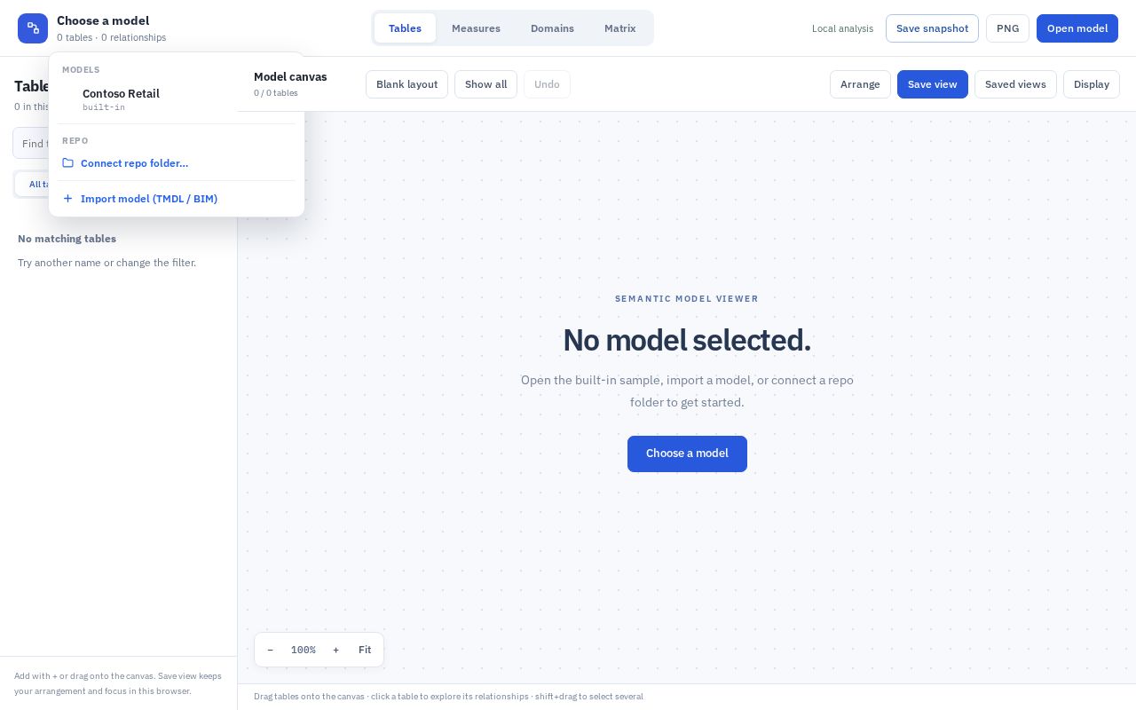 Preview of Semantic Model Viewer