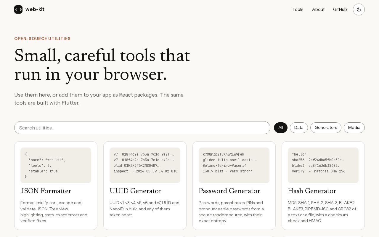 Preview of Web Kit