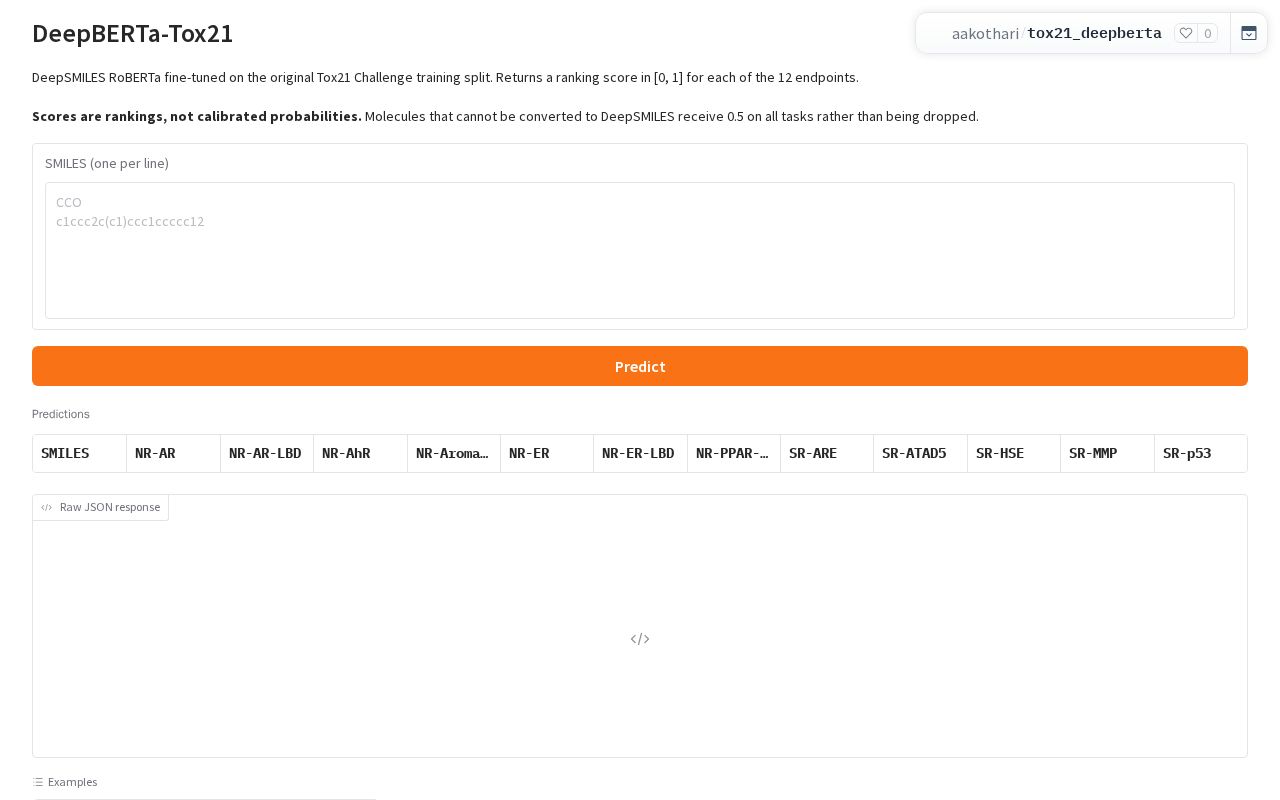 Preview of DeepBERTa Tox21 Classifier