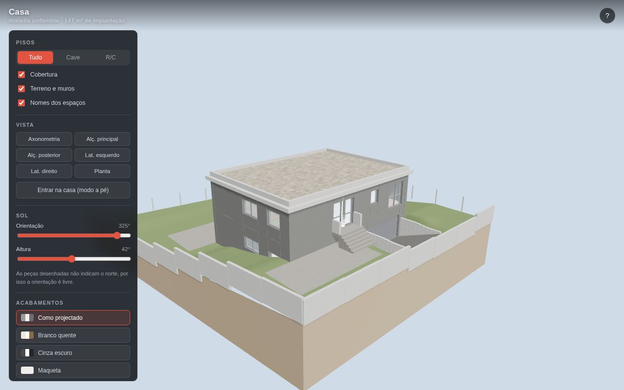 Preview of Interactive 3D model of a two-storey house, generated from its architectural drawings
