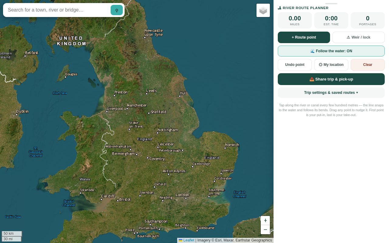 Preview of River Route Planner