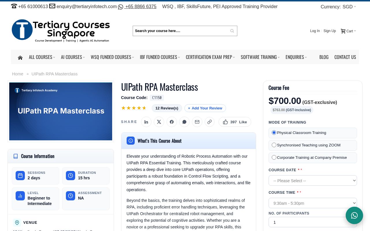 Preview of C1150 UIPath RPA Masterclass
