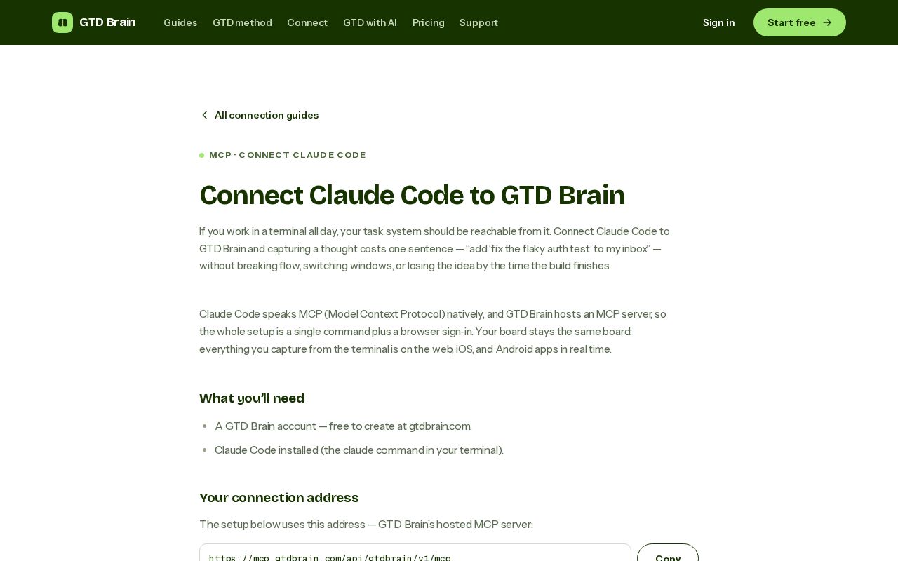 Preview of Gtdbrain Claude Plugin