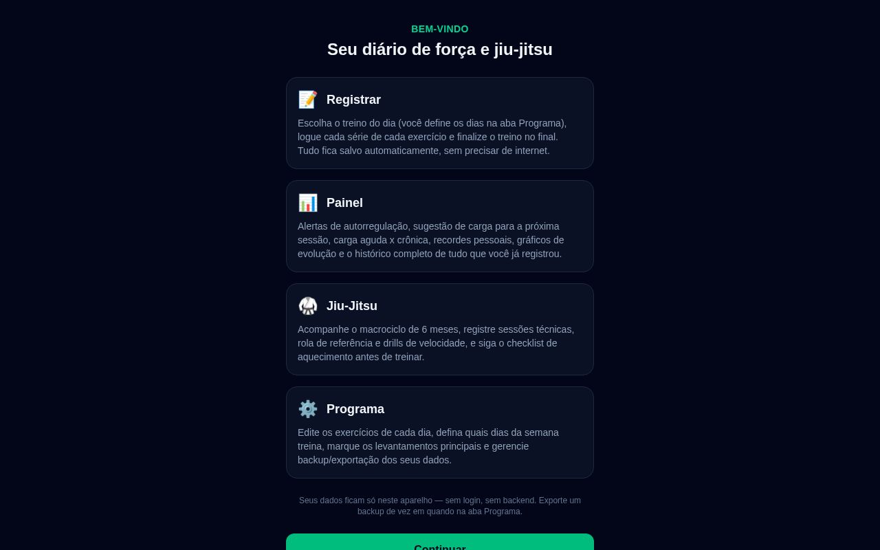 Preview of App Treino