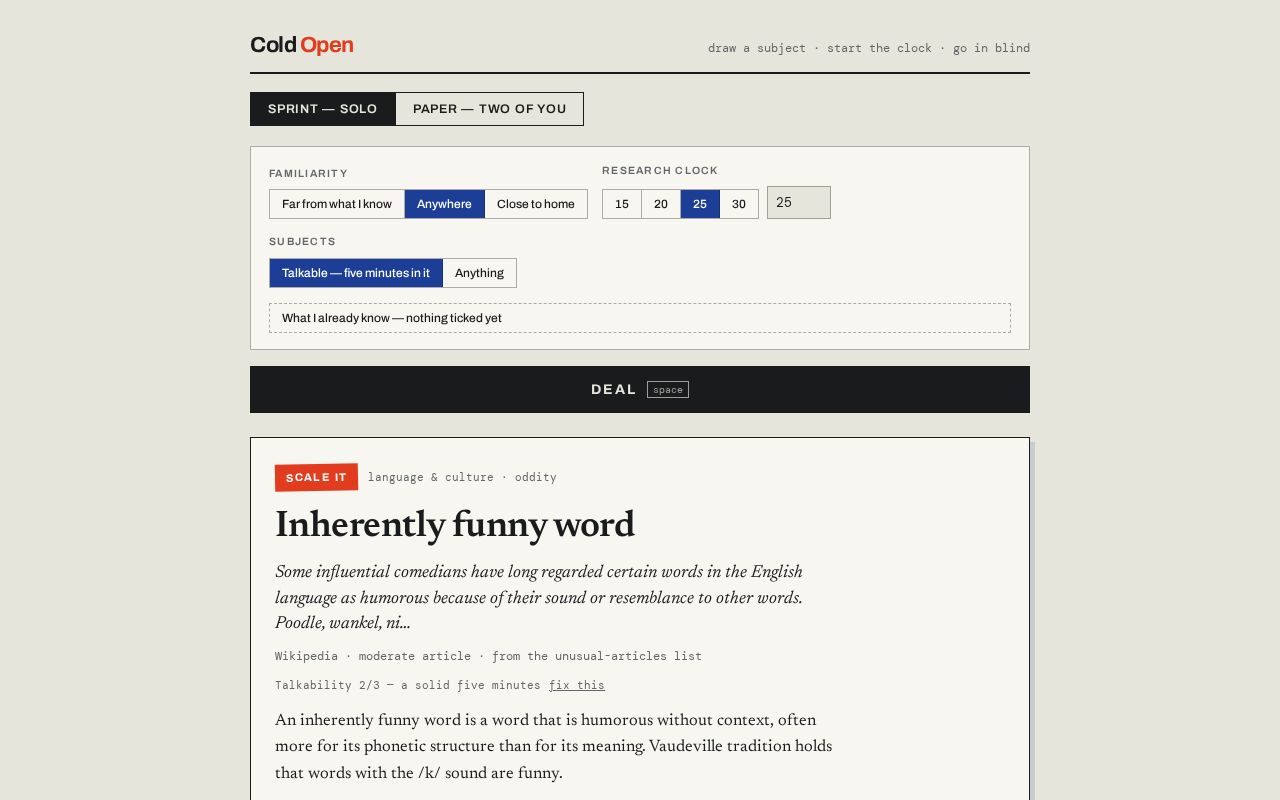Preview of Cold Open