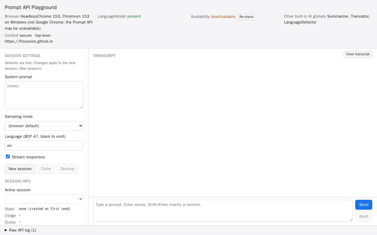 Preview of Browser Llm Playground