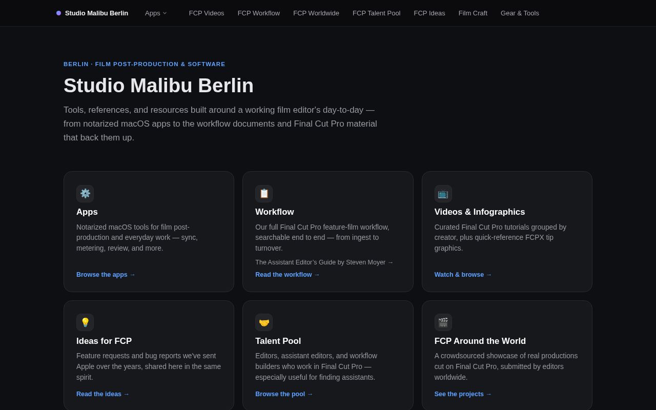 Preview of studiomalibu.de — public test-run tool for Studio Malibu app testing