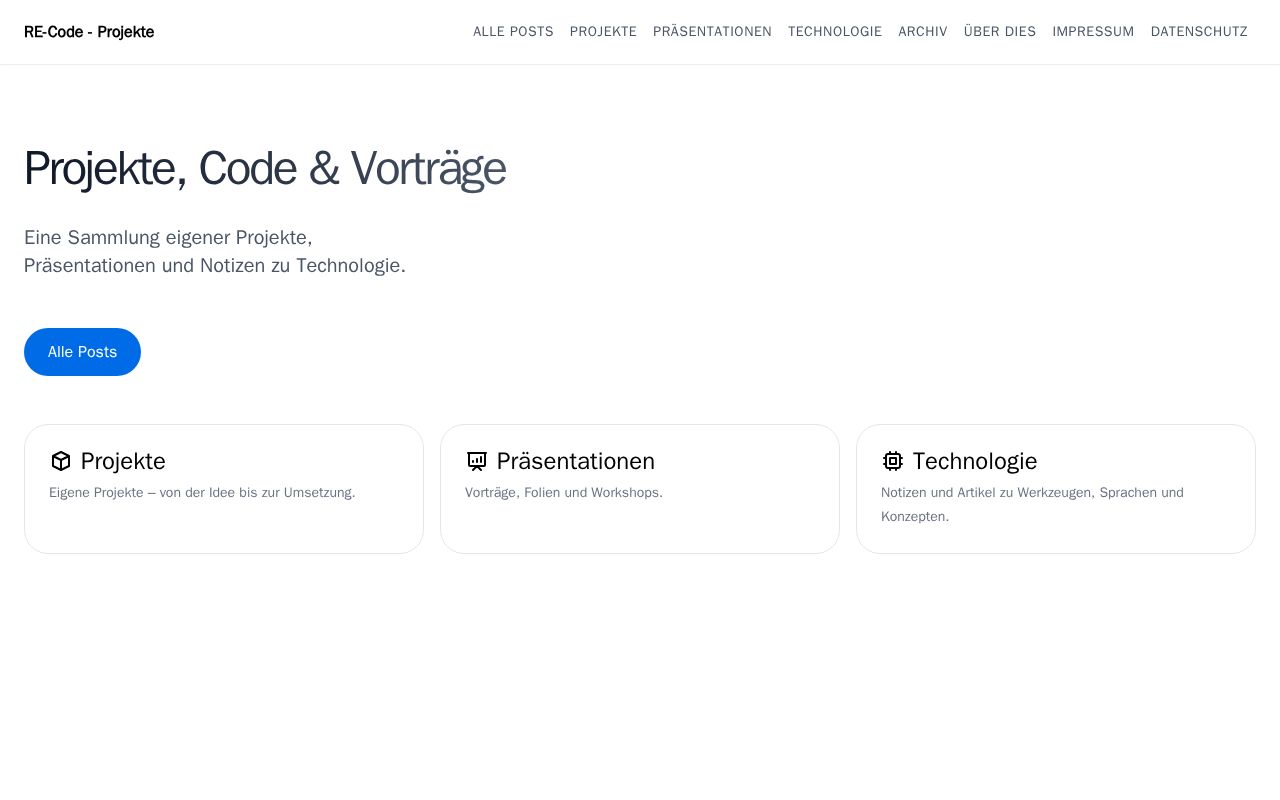 Preview of private hugo website mit Projekten von Dr. Hans Hubbertz