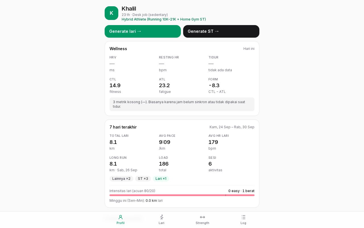 Preview of Hybrid Athlete Dashboard