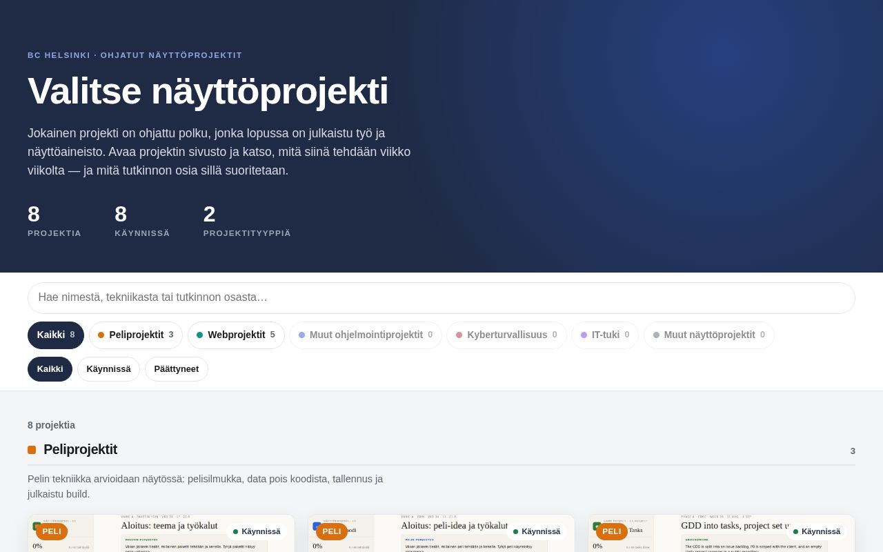 Preview of Projektikoontisivu