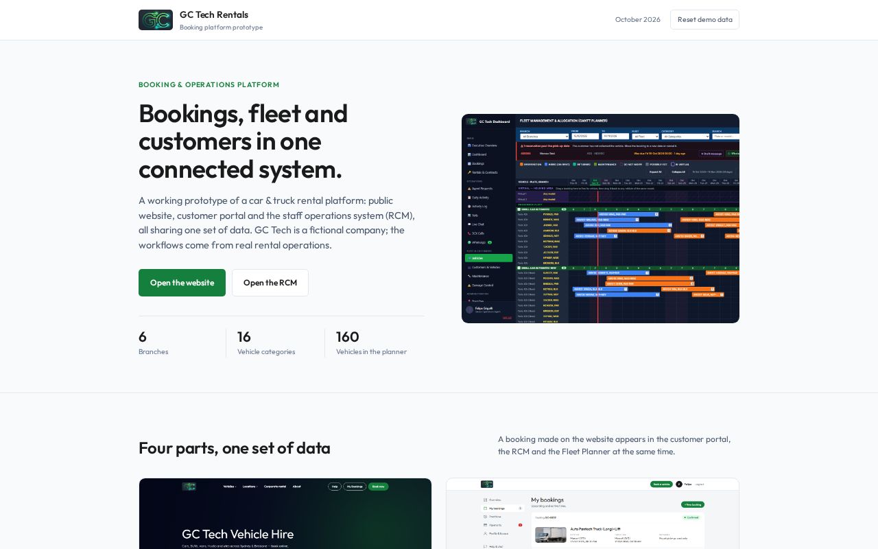Preview of GC Tech Booking Platform
