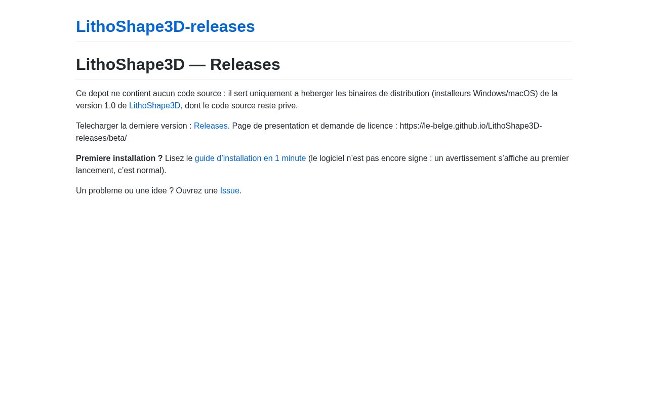 Preview of LithoShape3D Releases
