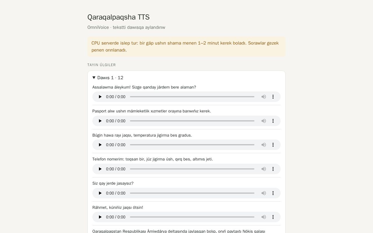 Preview of Kaa Omnivoice Tts