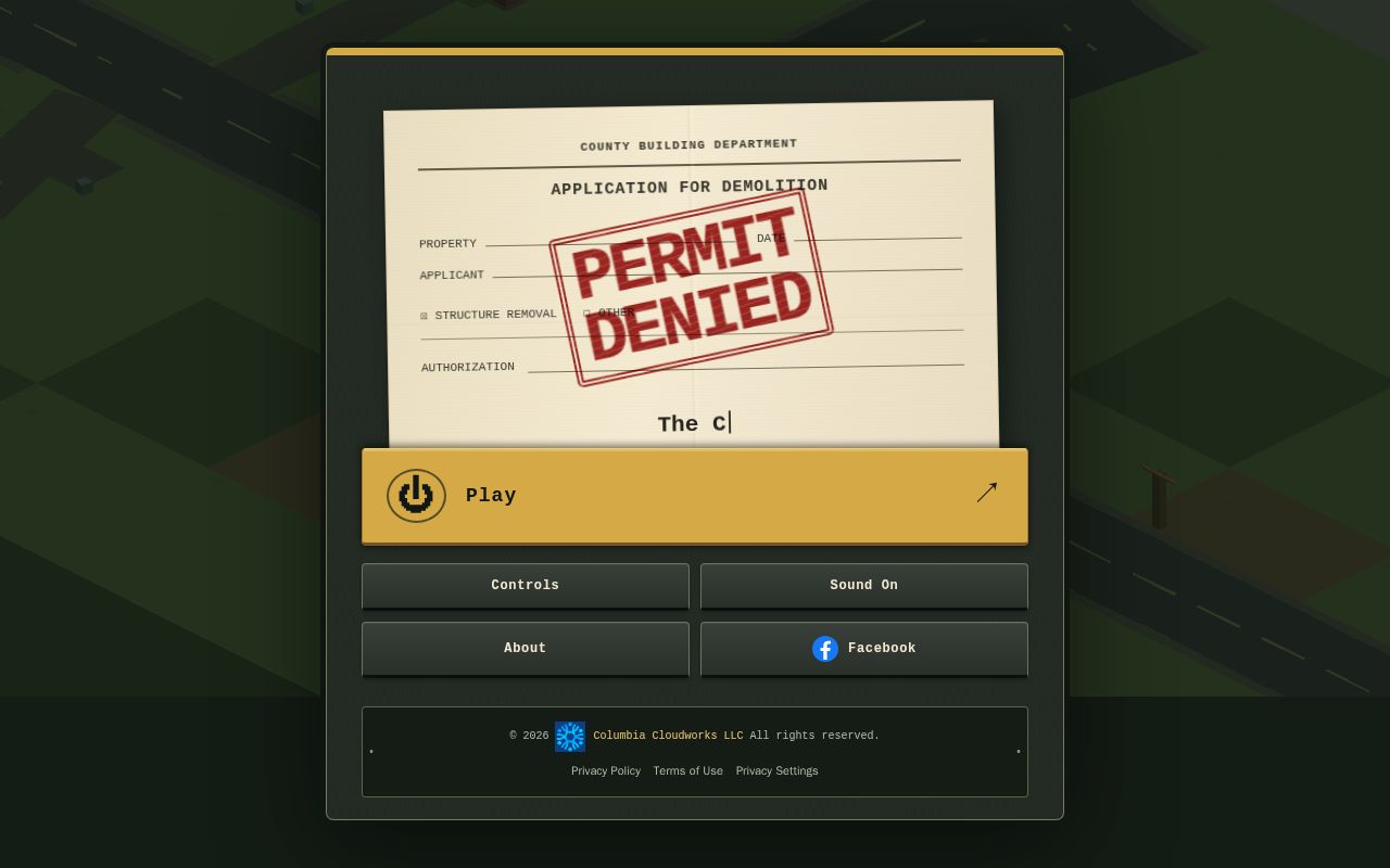 Preview of PERMIT DENIED - A browser-based bulldozer gauntlet.