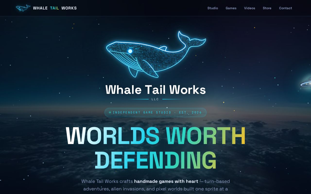Preview of Whale Tail Works LLC studio website